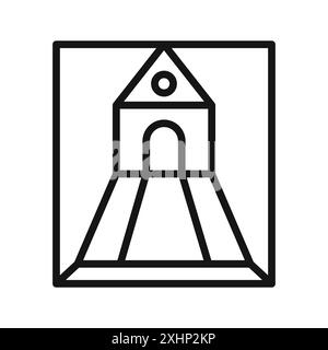 Icône de diapositive d'enfant en caoutchouc vecteur d'art de ligne noire dans le signe de collection d'ensemble de contour noir et blanc Illustration de Vecteur