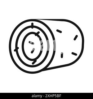 Icône de balle de foin vecteur d'art de ligne noire en noir et blanc contour set signe de collection Illustration de Vecteur