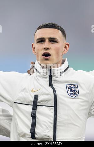 Berlin, Allemagne. 14 juillet 2024. Phil Foden de l'Angleterre vu lors de la finale de l'Euro 2024 de l'UEFA entre l'Espagne et l'Angleterre à l'Olympiastadion de Berlin. Crédit : Gonzales photo/Alamy Live News Banque D'Images