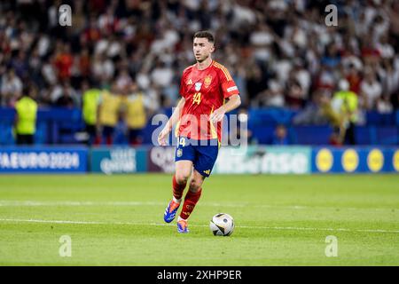 Berlin, Allemagne. 14 juillet 2024. Aymeric Laporte (14 ans) d'Espagne vu lors de la finale de l'Euro 2024 de l'UEFA entre l'Espagne et l'Angleterre à l'Olympiastadion de Berlin. Crédit : Gonzales photo/Alamy Live News Banque D'Images