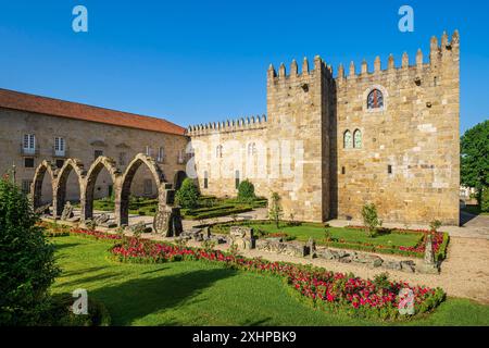 Portugal, région du Nord, Braga, jardin de Santa Barbara et ancien palais épiscopal Banque D'Images