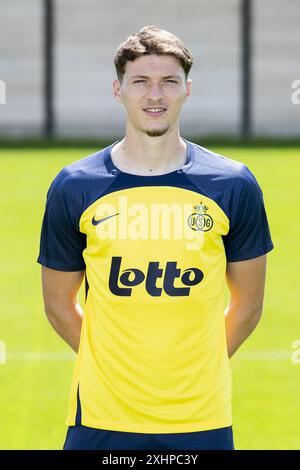 Lier, Belgique. 15 juillet 2024. Fedde Leysen de l'Union pose pour un portrait lors de la séance photo de la saison 2024-2025 de l'équipe belge de la Jupiler Pro League Royale Union Saint-Gilloise, lundi 15 juillet 2024 à lier. BELGA PHOTO KRISTOF VAN ACCOM crédit : Belga News Agency/Alamy Live News Banque D'Images