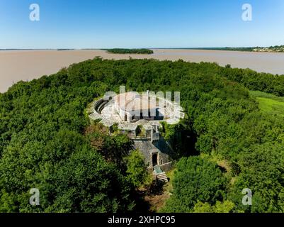 France, Gironde, estuaire de la Gironde, Ile Paté, qui abrite le fort Paté, l'un des trois forts construits au 17th siècle par Vauban pour constituer le ' Banque D'Images