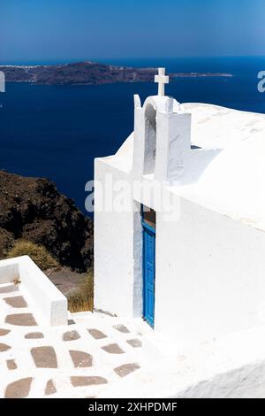 Grèce, les Cyclades, l'île de Santorin (Thera ou Thira), village de Fira, Saint Jean la chapelle de Katiforis Banque D'Images