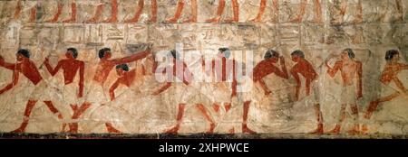 Égypte, basse Égypte, Saqqara, complexe funéraire de Saqqara, classé au patrimoine mondial de l'UNESCO, le Mastaba (tombeau) de Nikauisesi, date du règne de Kin Banque D'Images