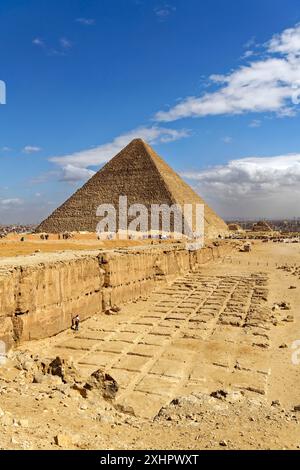 Egypte, le Caire, Gizeh, classée au Patrimoine mondial par l'UNESCO, la Pyramide de Cheops Banque D'Images