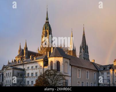 France, Calvados, Bayeux, Cathédrale notre Dame de Bayeux Banque D'Images