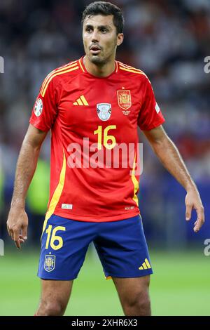 Berlin, Allemagne. 14 juillet 2024. Le milieu de terrain espagnol Rodri Manchester City (Rodrigo) lors de la finale Espagne - Angleterre de l'Euro 2024 de l'UEFA au stade Olympiastadion, Berlin, Allemagne, le 14 juillet 2024 crédit : Every second Media/Alamy Live News Banque D'Images