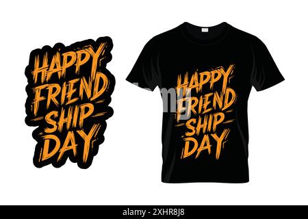 Friendly Day Typography T-shirt Design avec fichier vectoriel Illustration de Vecteur