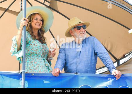 Dieter Hallervorden mit Ehefrau Christiane Zander beim 4. Internationalen Ladies Cup und Hut Contest 2024 im Polo Park Seeburg/Berlin. Dallgow-Döberit Banque D'Images