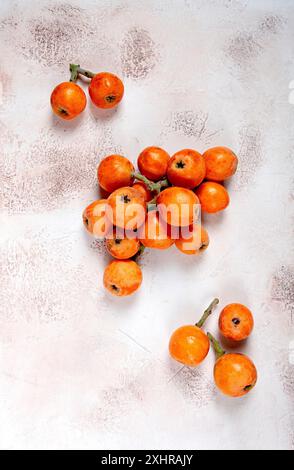 Fruit frais nèfle, loquat, shesek, lokva, Géorgie Banque D'Images