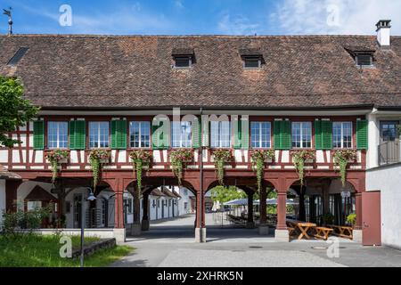 Bâtiment historique à colombages, grenier, Chartreuse Ittingen, ancien monastère chartreux, Warth-Weiningen, Canton Thurgau, Suisse Banque D'Images