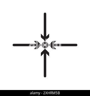 Icône d'alignement vecteur d'art de ligne noir dans le signe de collection de set de contour noir et blanc Illustration de Vecteur