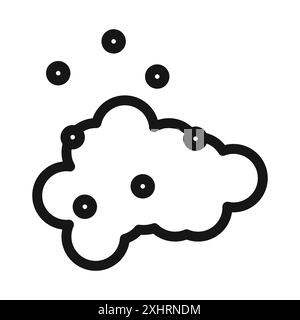 Bulles et icône de mousse vecteur d'art de ligne noire en noir et blanc contour set signe de collection Illustration de Vecteur