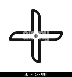 Icône japonaise de ninja shuriken vecteur d'art de ligne noire dans le signe de collection de set de contour noir et blanc Illustration de Vecteur