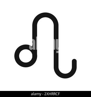 Icône de signe du zodiaque Leo vecteur d'art de ligne noire en noir et blanc contour set signe de collection Illustration de Vecteur