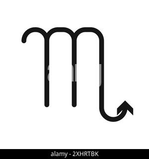 Icône de signe de zodiaque de Scorpion vecteur d'art de ligne noire en noir et blanc contour set signe de collection Illustration de Vecteur