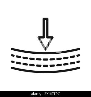 Icône de matériau de résilience vecteur d'art de ligne noire en noir et blanc contour set signe de collection Illustration de Vecteur