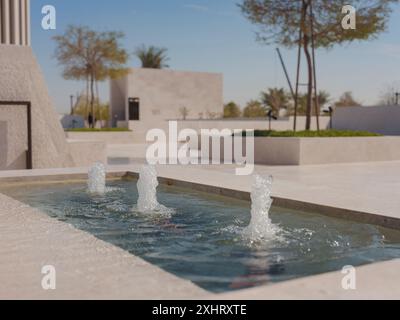 Abu Dhabi, Emirats Arabes Unis - 13 janvier 2024 : Abrahamic Family House, c'est un complexe interreligieux sur l'île de Saadiyat. Cet événement a été inspiré par le document sur la Fraternité humaine. Banque D'Images