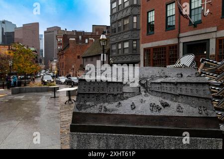 Boston, Massachusetts, États-Unis - 29 octobre 2023 : vue de la place du Nord, dans le quartier North End, dans la ville de Boston, Massachusetts. Banque D'Images