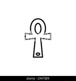 Ankh Icon Outline collection ou set en noir et blanc Illustration de Vecteur