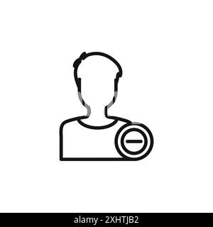 Regroupement ou ensemble de contours d'icônes utilisateur de bloc en noir et blanc Illustration de Vecteur