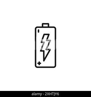 Icône de charge de la batterie de la collection ou ensemble en noir et blanc Illustration de Vecteur