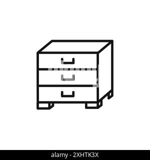 Commode Icon Outline collection ou ensemble en noir et blanc Illustration de Vecteur