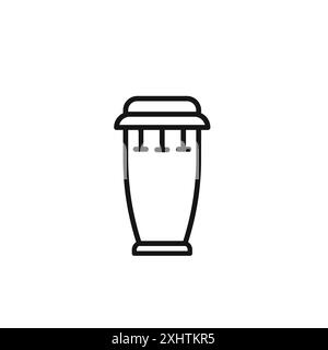 Conga Drum Icon Outline collection ou set en noir et blanc Illustration de Vecteur