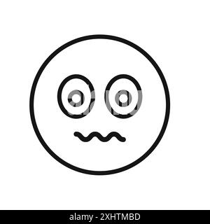 Guilty face emoji Icon collection ou ensemble en noir et blanc Illustration de Vecteur