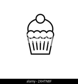 muffin icon outline collection ou set en noir et blanc Illustration de Vecteur