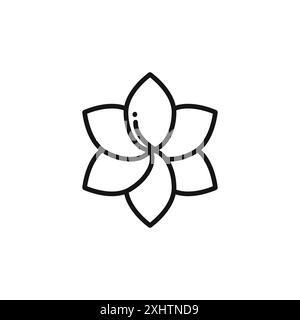 collection plumeria icon outline ou ensemble en noir et blanc Illustration de Vecteur