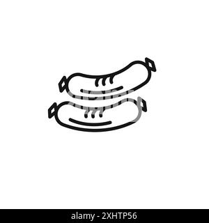 collection de contour d'icône de saucisses ou ensemble en noir et blanc Illustration de Vecteur