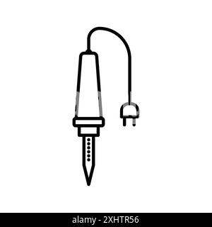 Collection de marque de logo linéaire icône de fer à souder en noir et blanc pour le web Illustration de Vecteur