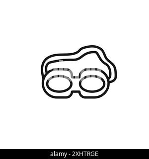 Lunettes de natation Icon Outline collection ou set en noir et blanc Illustration de Vecteur