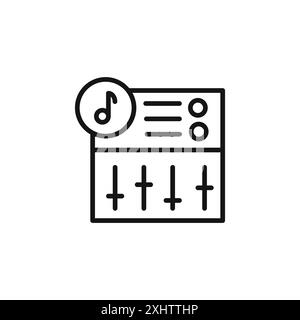 Collection de contours d'icône de mixeur sonore ou défini en noir et blanc Illustration de Vecteur