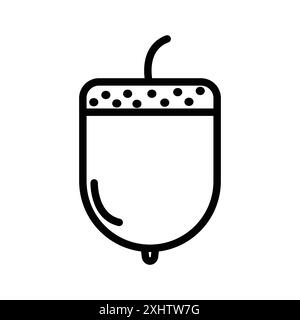 acorn icon linéaire logo mark set collection en noir et blanc pour le web Illustration de Vecteur