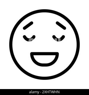 Calm Emoji icône linéaire logo Mark Set collection en noir et blanc pour le web Illustration de Vecteur