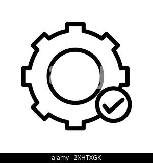 Easy installation icône linéaire logo Mark Set collection en noir et blanc pour le web Illustration de Vecteur