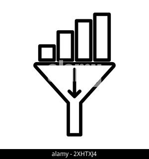 Icône de filtrage de données marque de logo linéaire ensemble collection en noir et blanc pour le Web Illustration de Vecteur
