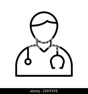 Collection de marque de logo linéaire Doctor Icon en noir et blanc pour le web Illustration de Vecteur