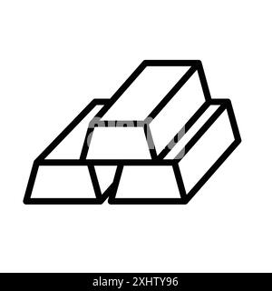 gold bars icône linéaire logo mark set collection en noir et blanc pour le web Illustration de Vecteur