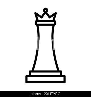 Chess Queen icône linéaire logo Mark Set collection en noir et blanc pour le web Illustration de Vecteur