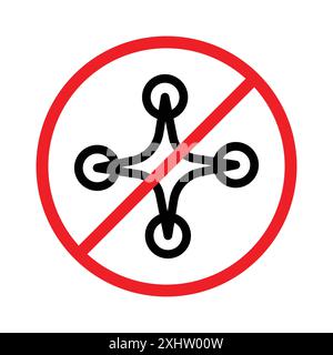 Interdit Copter icône linéaire marque de logo set collection en noir et blanc pour le web Illustration de Vecteur