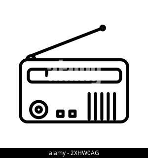 radio icône linéaire marque de logo set collection en noir et blanc pour le web Illustration de Vecteur