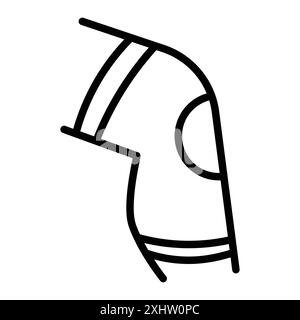 Genou Orthopedic Brace Icon logo marque linéaire collection en noir et blanc pour le web Illustration de Vecteur