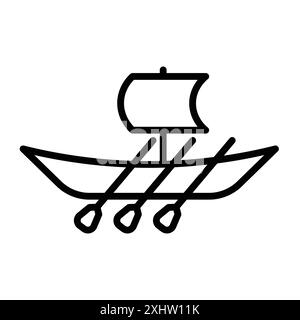 trireme icône linéaire logo mark set collection en noir et blanc pour le web Illustration de Vecteur