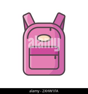 modèle de conception de vecteur d'icône de sac d'école en fond blanc Illustration de Vecteur