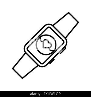 Smart Watch icône linéaire logo Mark Set collection en noir et blanc pour le web Illustration de Vecteur