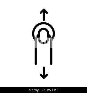 Vertical Swipe icône linéaire logo Mark Set collection en noir et blanc pour le web Illustration de Vecteur